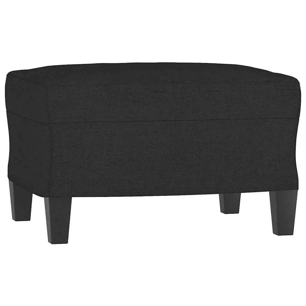 Black Fabric Sofa Chair with Footstool Armchair Living Room Seating 60cm