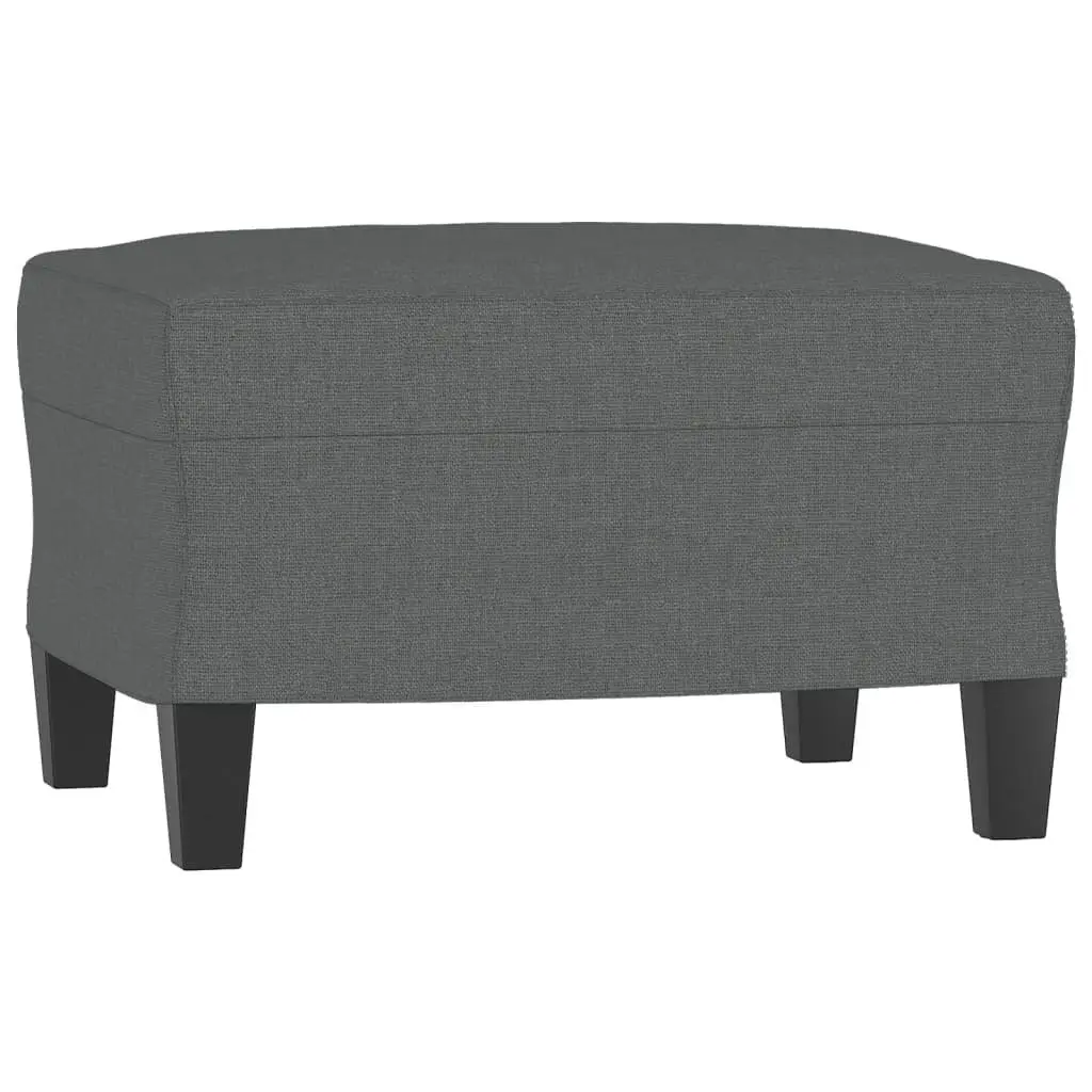 3-Seater Sofa Grey Fabric 180cm Plywood and Metal Frame with Footstool