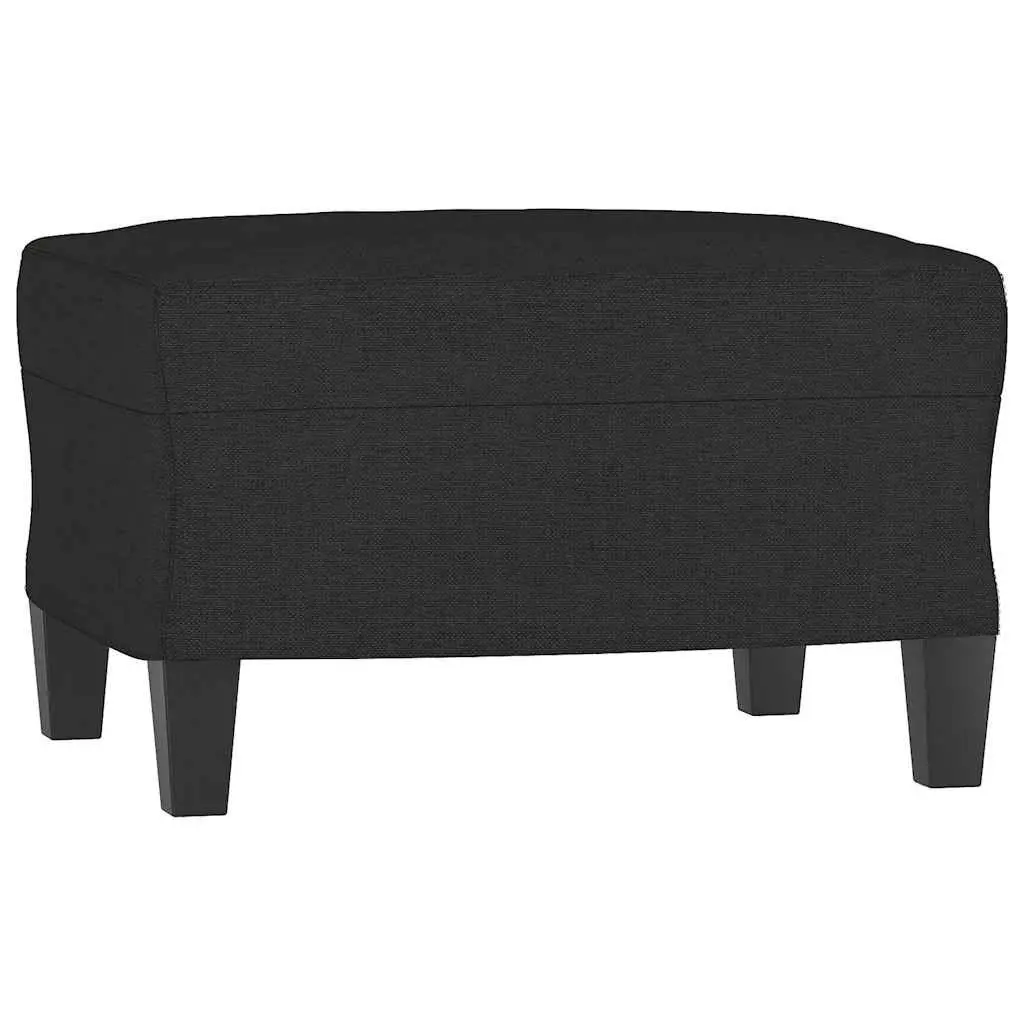 3-Seater Sofa with Footstool Black 180cm Fabric Couch