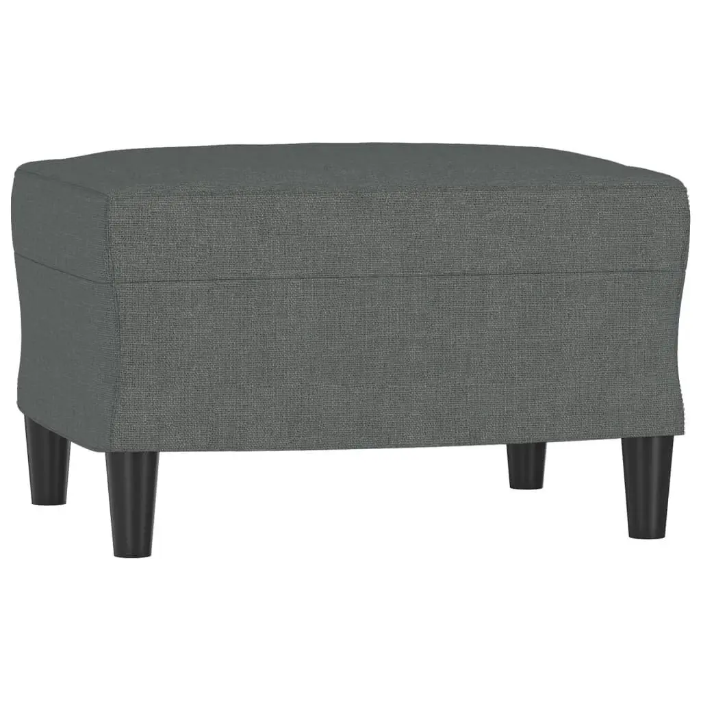 Grey Fabric Sofa Chair with Footstool Armchair Lounge Seat 60cm Living Room