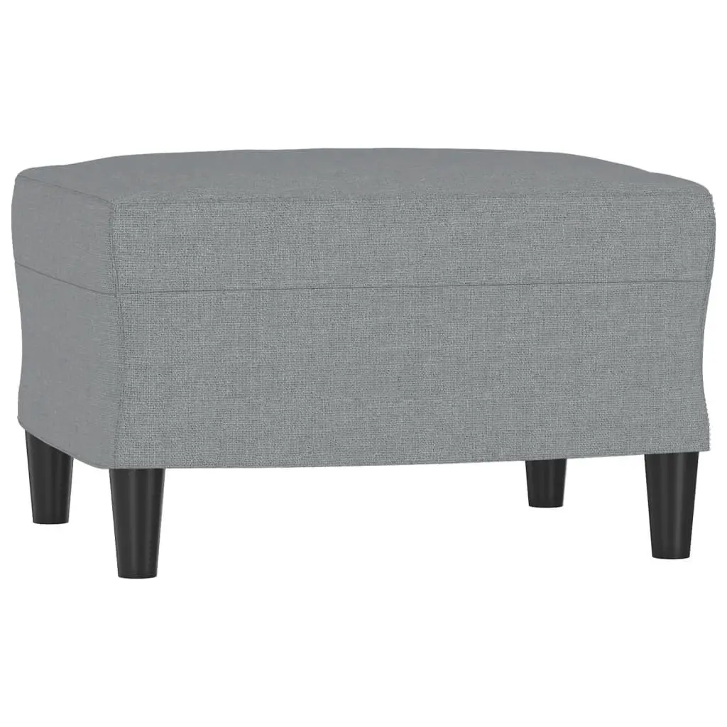 3-Seater Sofa Grey Fabric 180cm with Footstool