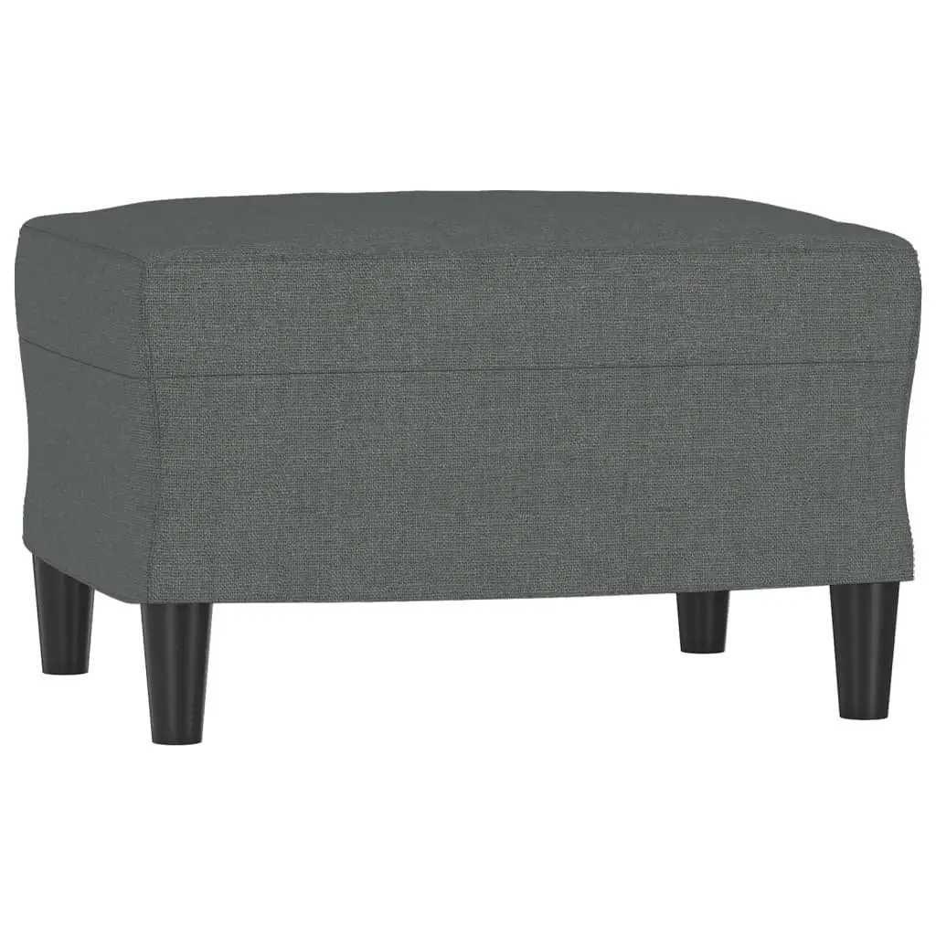 3-Seater Sofa Grey 180cm Fabric with Footstool