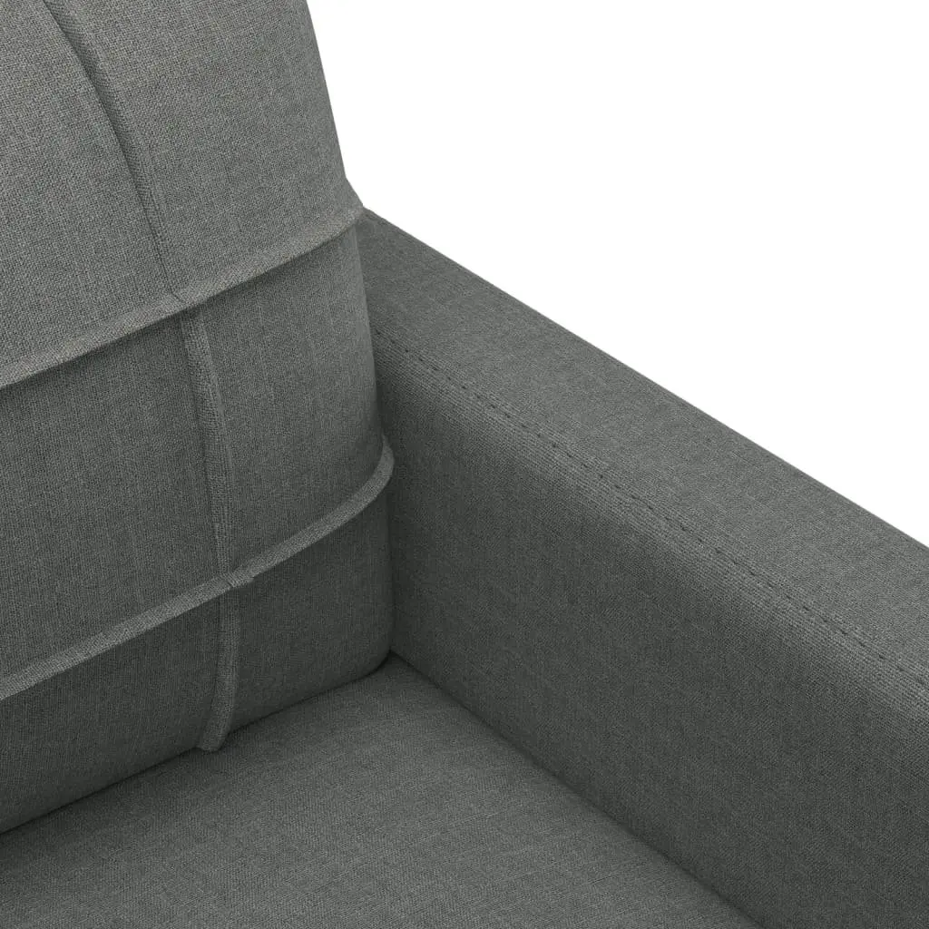3 Piece Sofa Set Grey Fabric Living Room Furniture Seating with Cushions Modern