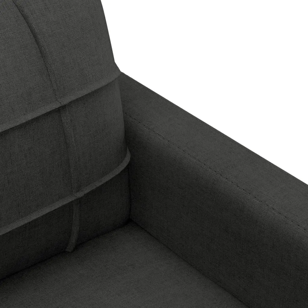 3 Piece Sofa Set Black Fabric Modern Living Room Furniture Couch