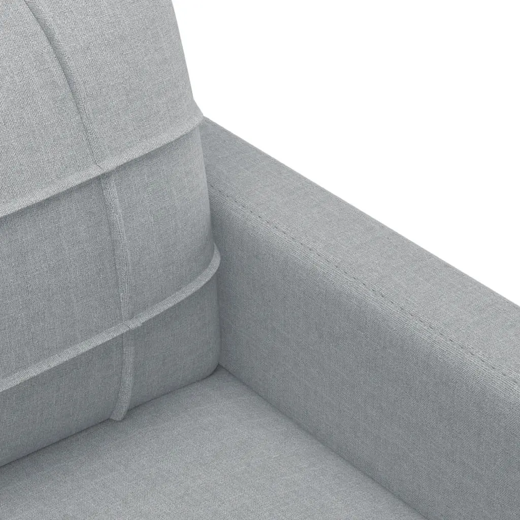 Grey Fabric Lounge Suite Sofa Set 4 Piece with Cushions and Footstool