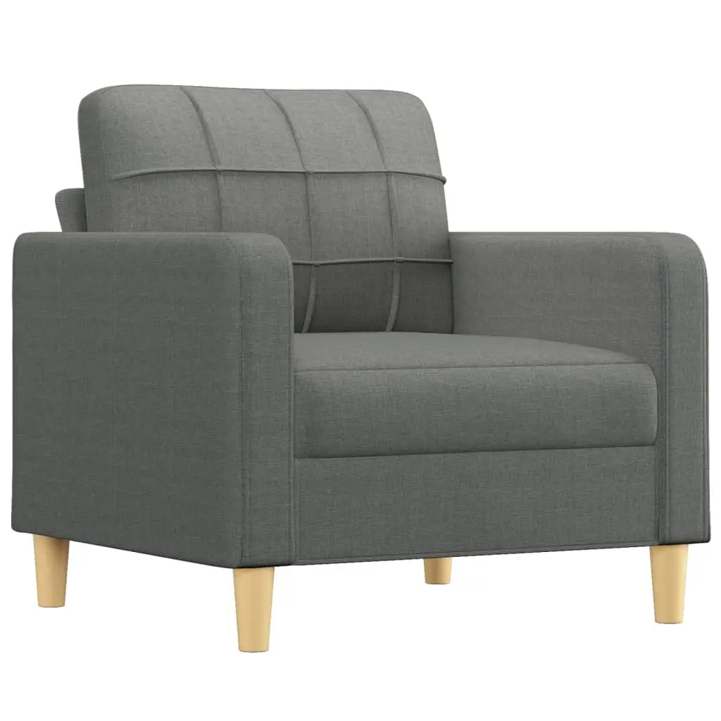 Sofa Set Grey Fabric 4 Piece Living Room Furniture