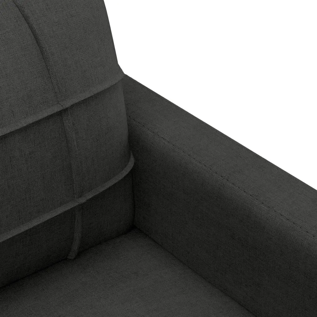 4 Piece Sofa Set with Cushions Black Fabric Living Room Lounge Suite Footstool