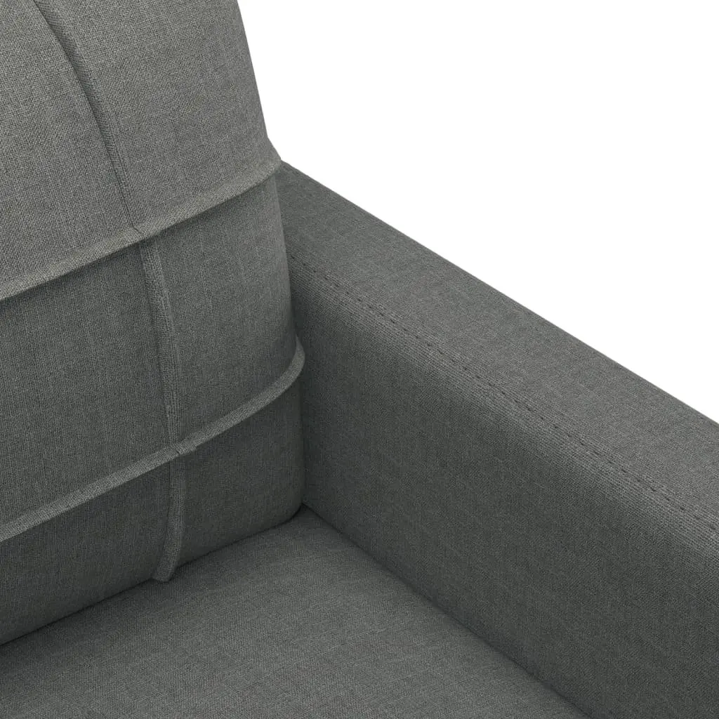 3 Piece Sofa Set Grey Fabric Couch Lounge Suite with Pillows Living Room