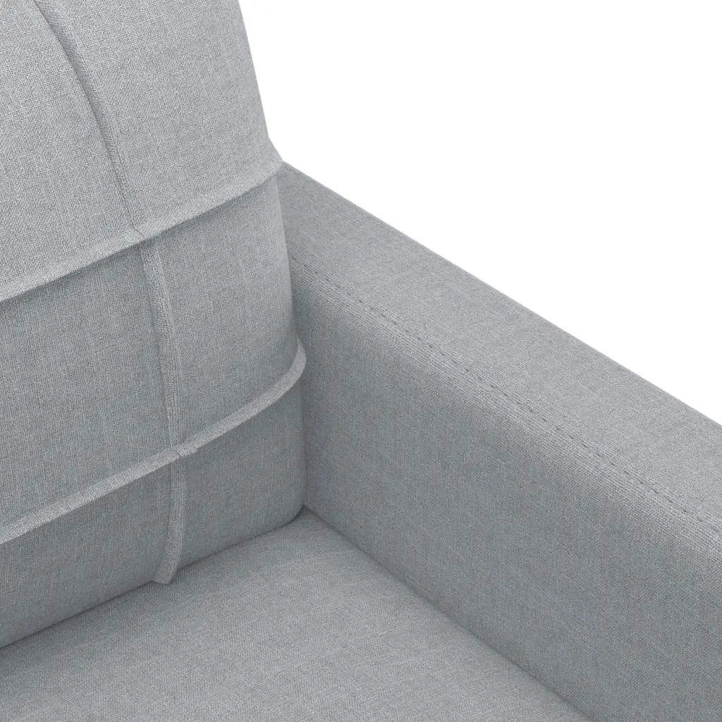 Grey Fabric Lounge Suite Sofa Set with Ottoman and Pillows 4 Pieces