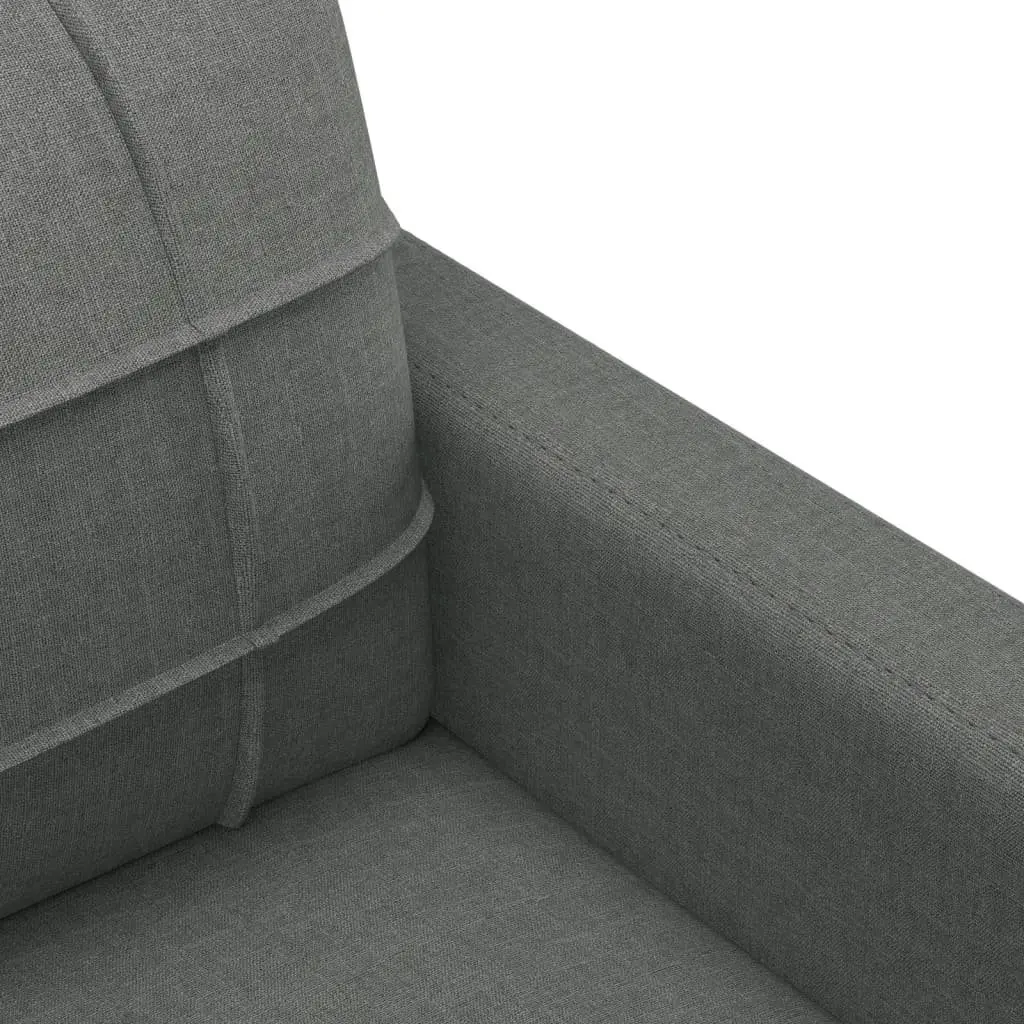 4 Piece Sofa Set Grey Fabric Lounge with Pillows Footstool Living Room Furniture