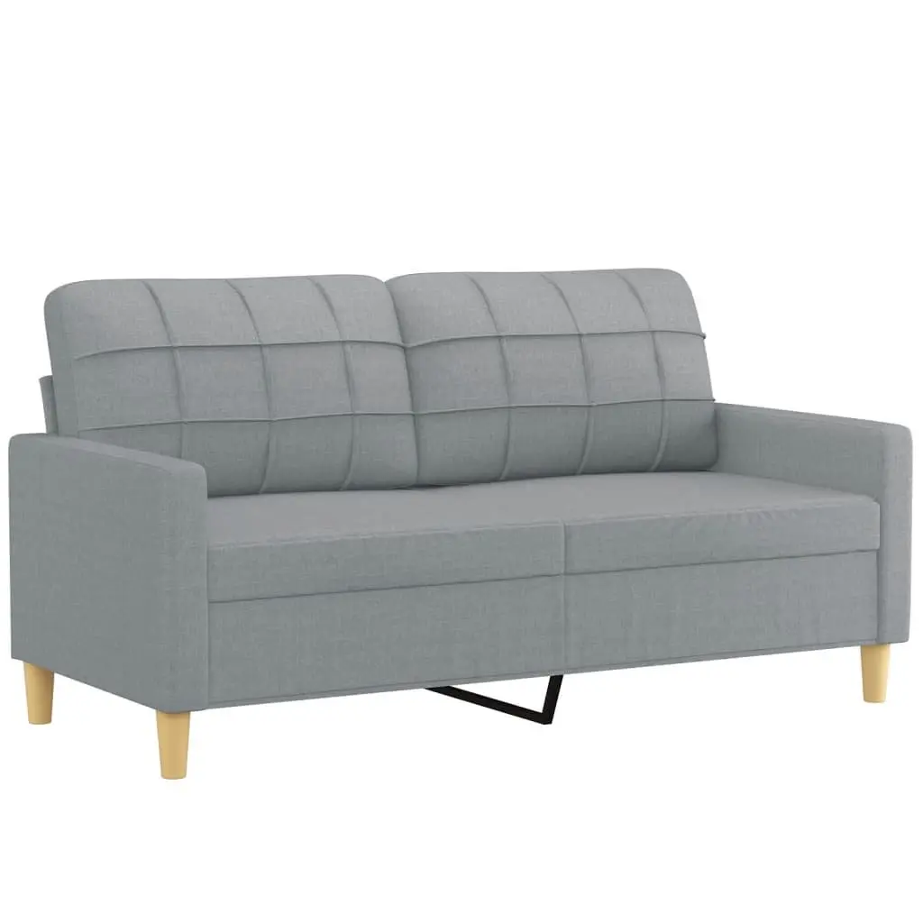 2 Piece Sofa Set Grey Fabric Contemporary Living Room Furniture