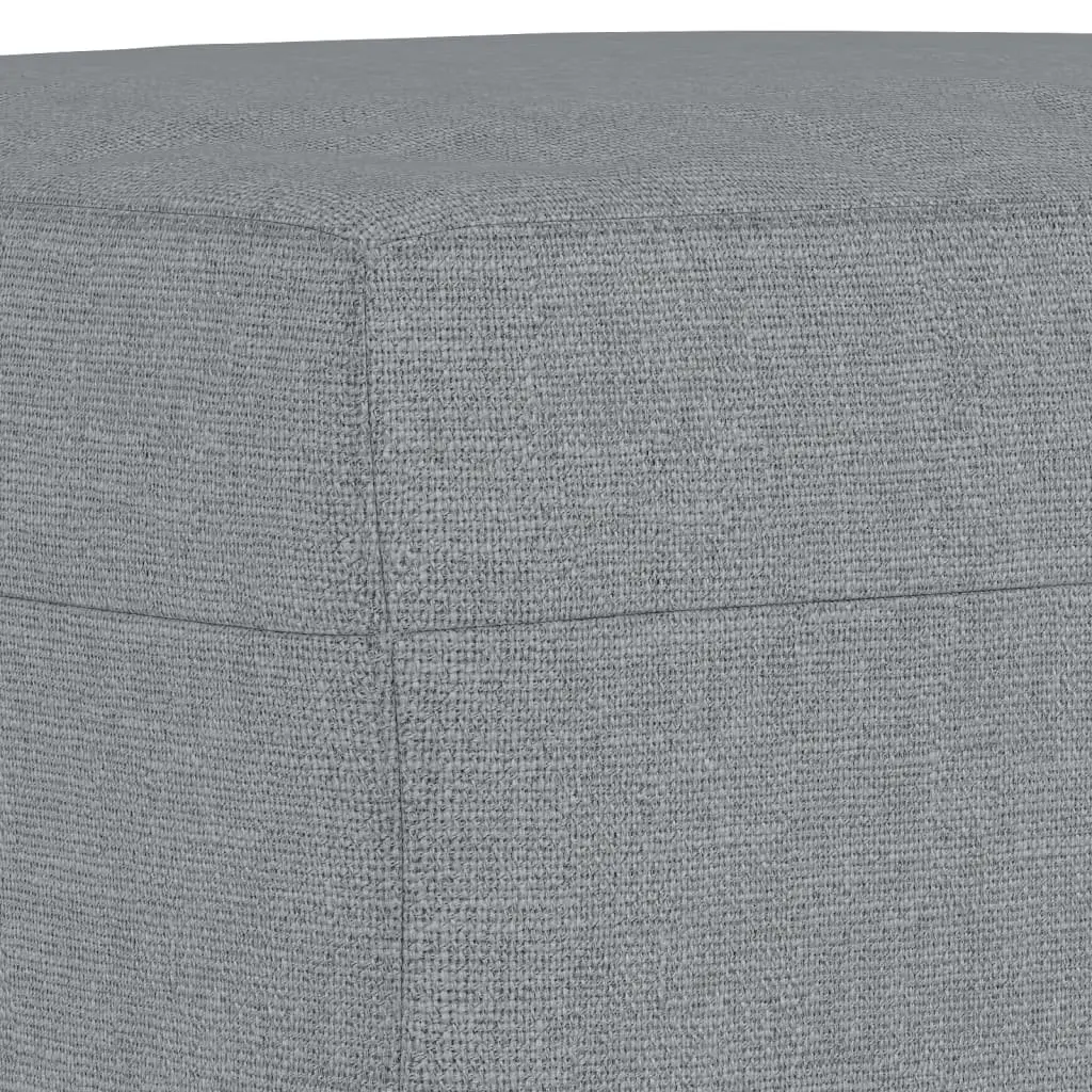 3 Piece Sofa Set Grey Fabric Couch with Footstool Living Room Furniture