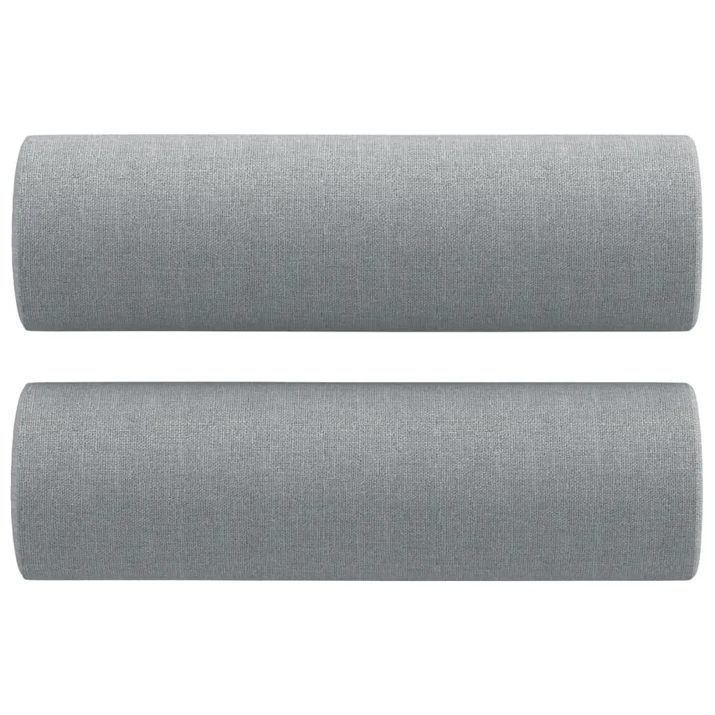 2 Piece Sofa Set Grey Fabric Lounge Suite Thick Cushioned Padded Seat Plywood and Metal Frame