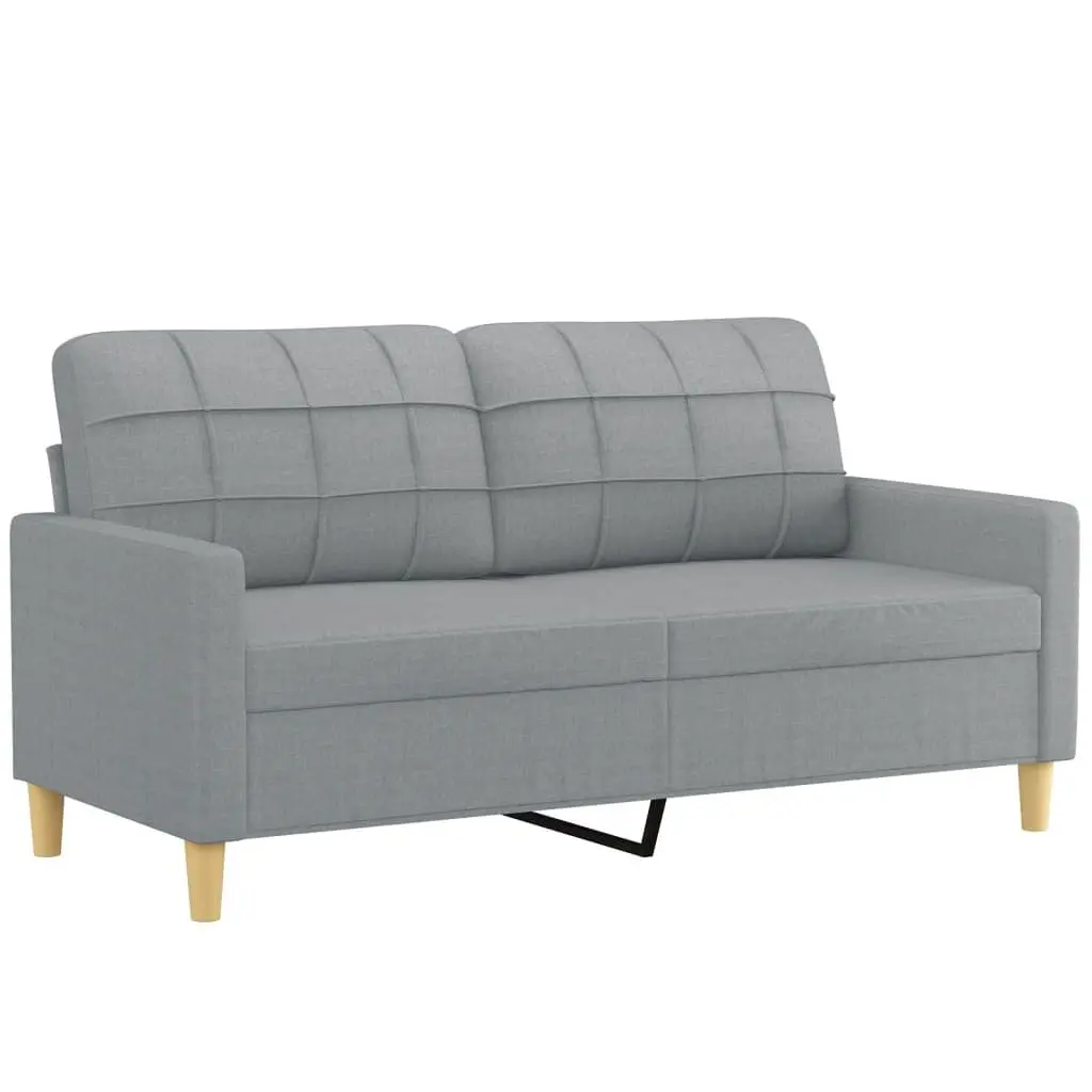 3 Piece Sofa Set Grey Fabric Living Room Lounge Suite