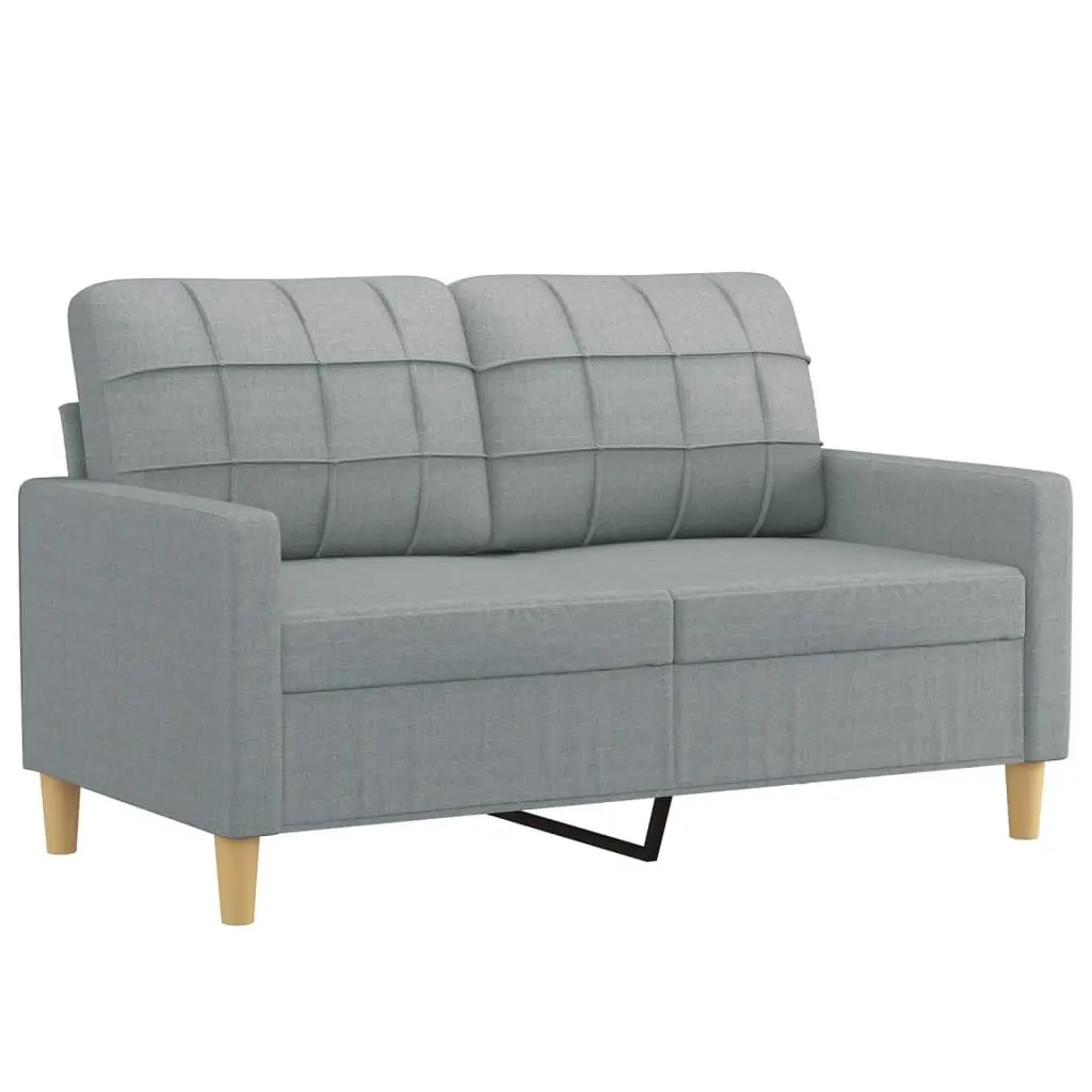 Sofa Set Grey Fabric 2 Piece Living Room Seating Couch