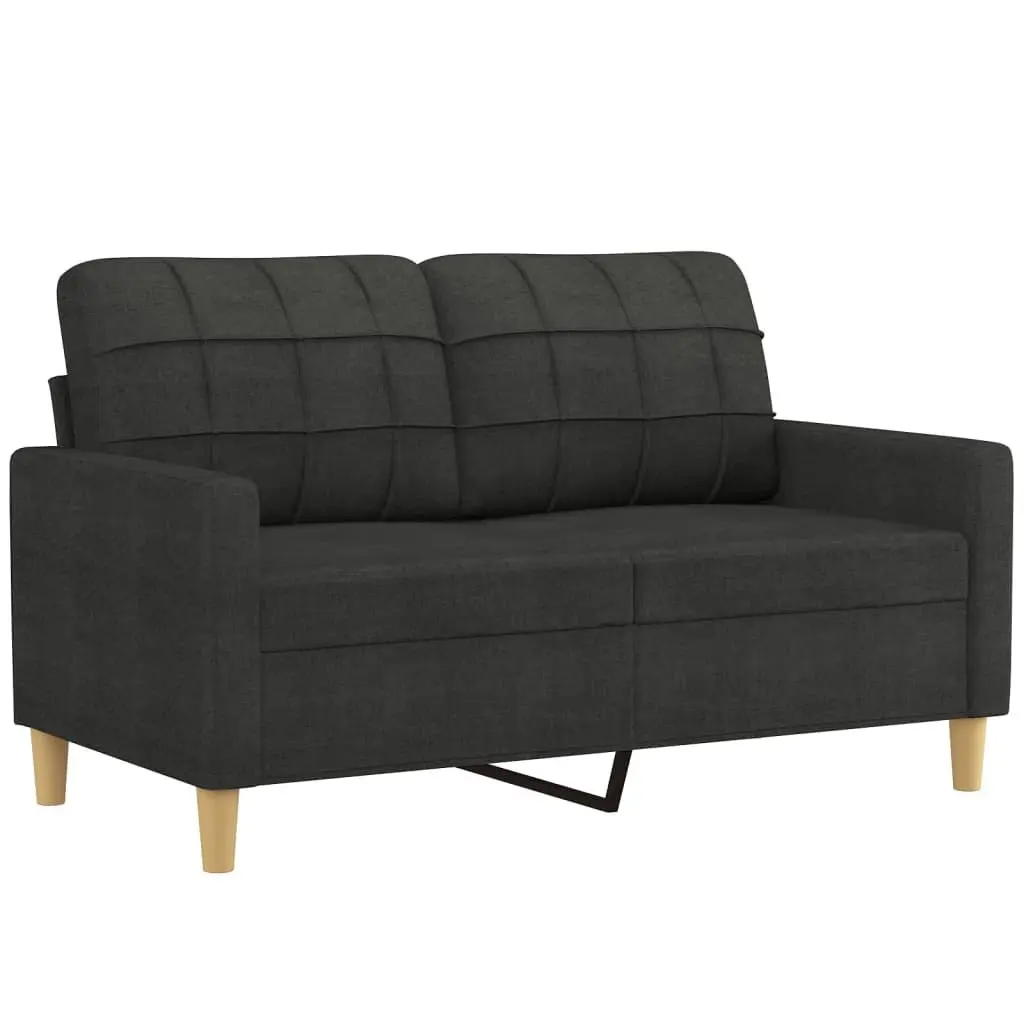 2 Piece Sofa Set Black Fabric Modern Minimalist Living Room Furniture