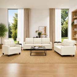 Cozy 3 Piece Sofa Set for Elegant Living Rooms