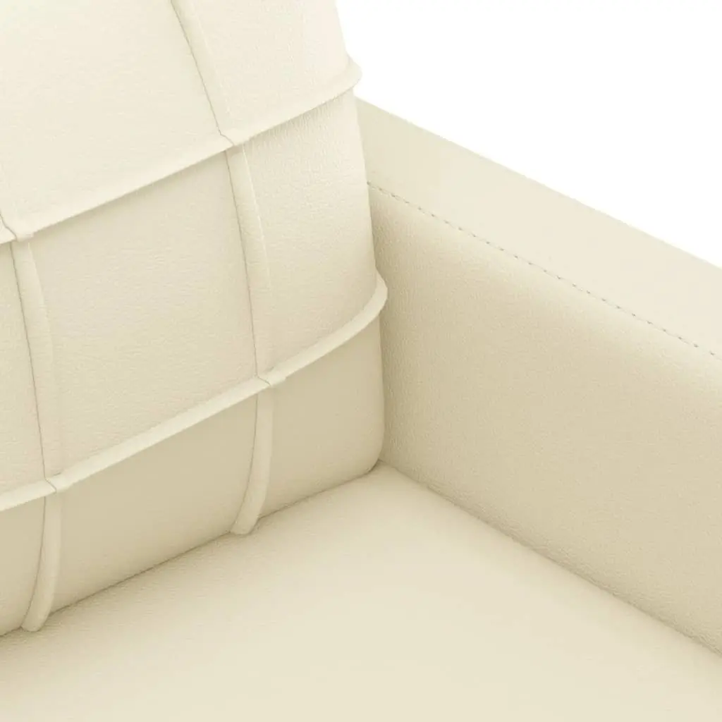 3 Piece Sofa Set Modern Cream Faux Leather Couch Cushions