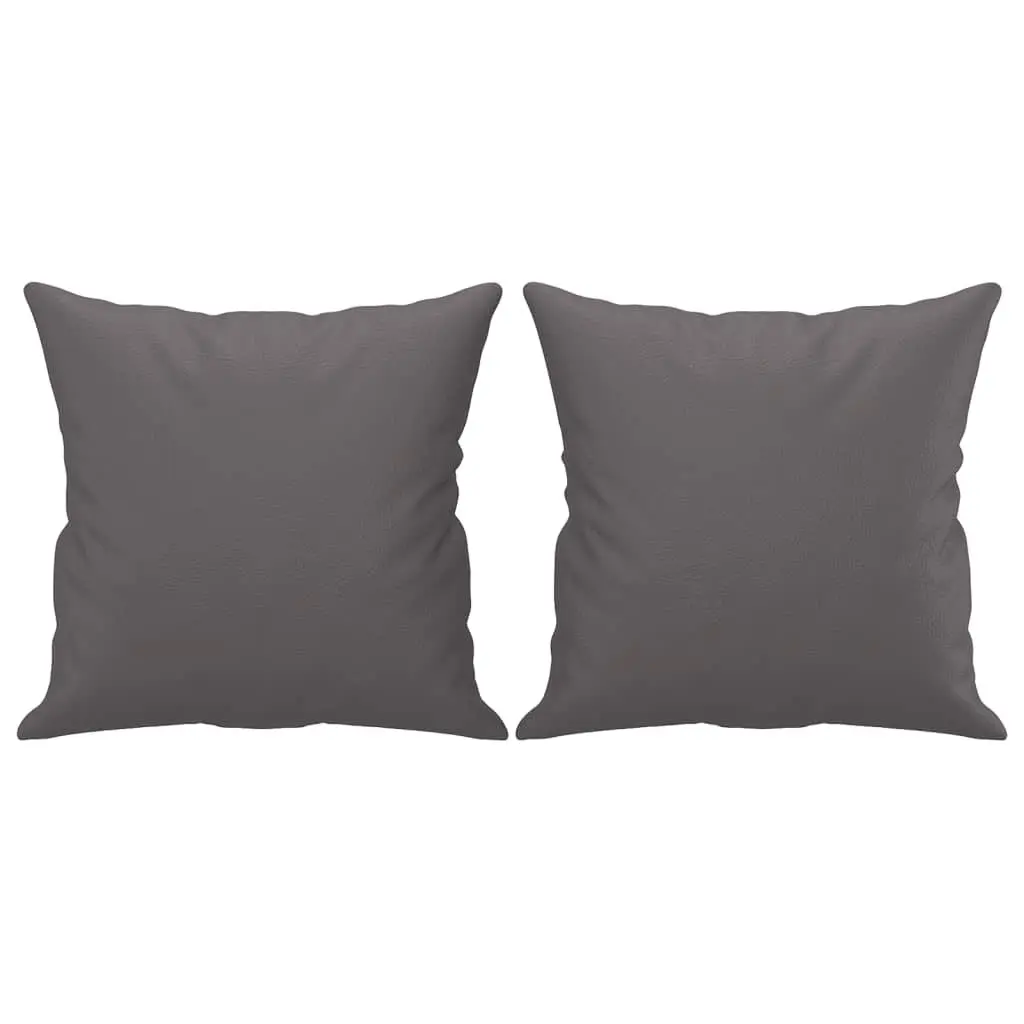 3 Piece Sofa Set Grey Faux Leather Couch