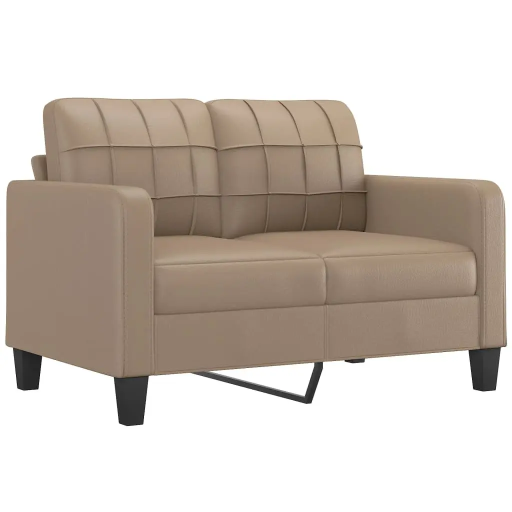 2 Piece Sofa Set Modern Brown Faux Leather Lounge Suite Furniture