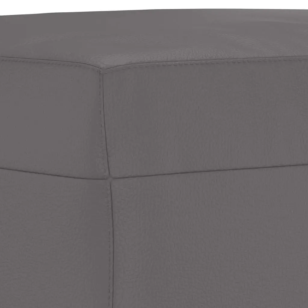 3 Piece Sofa Set Grey Faux Leather Lounge