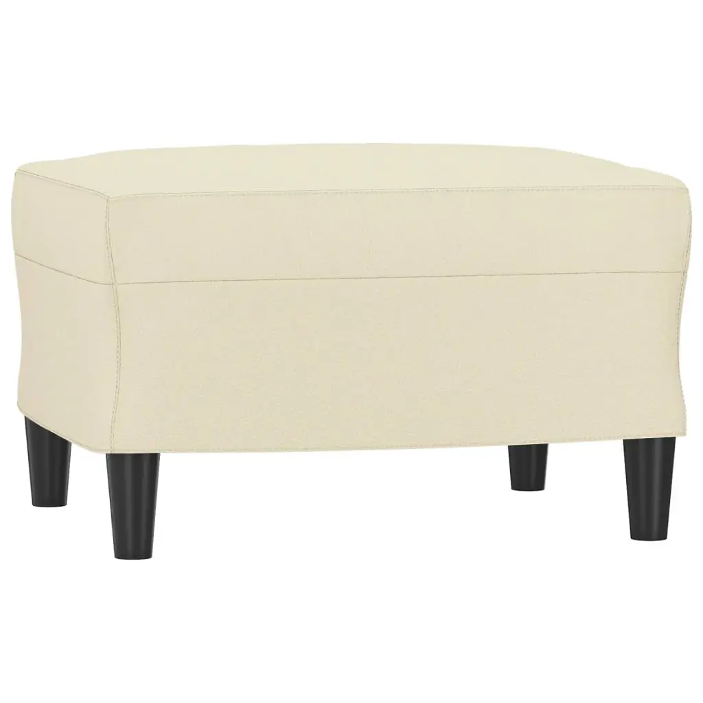3 Piece Sofa Set Cream Faux Leather Upholstery Compact Living Room Furniture
