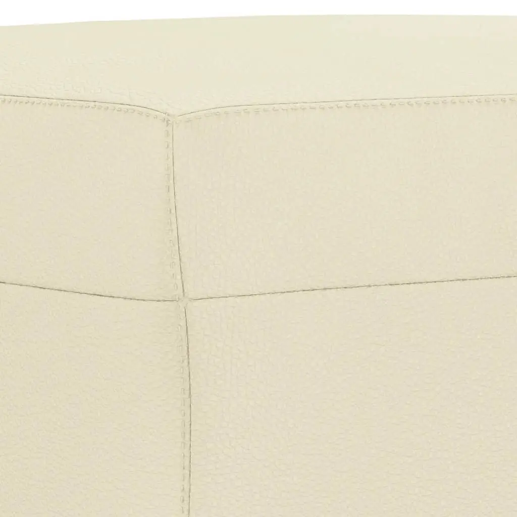 3 Piece Sofa Set Cream Faux Leather Upholstery Compact Living Room Furniture