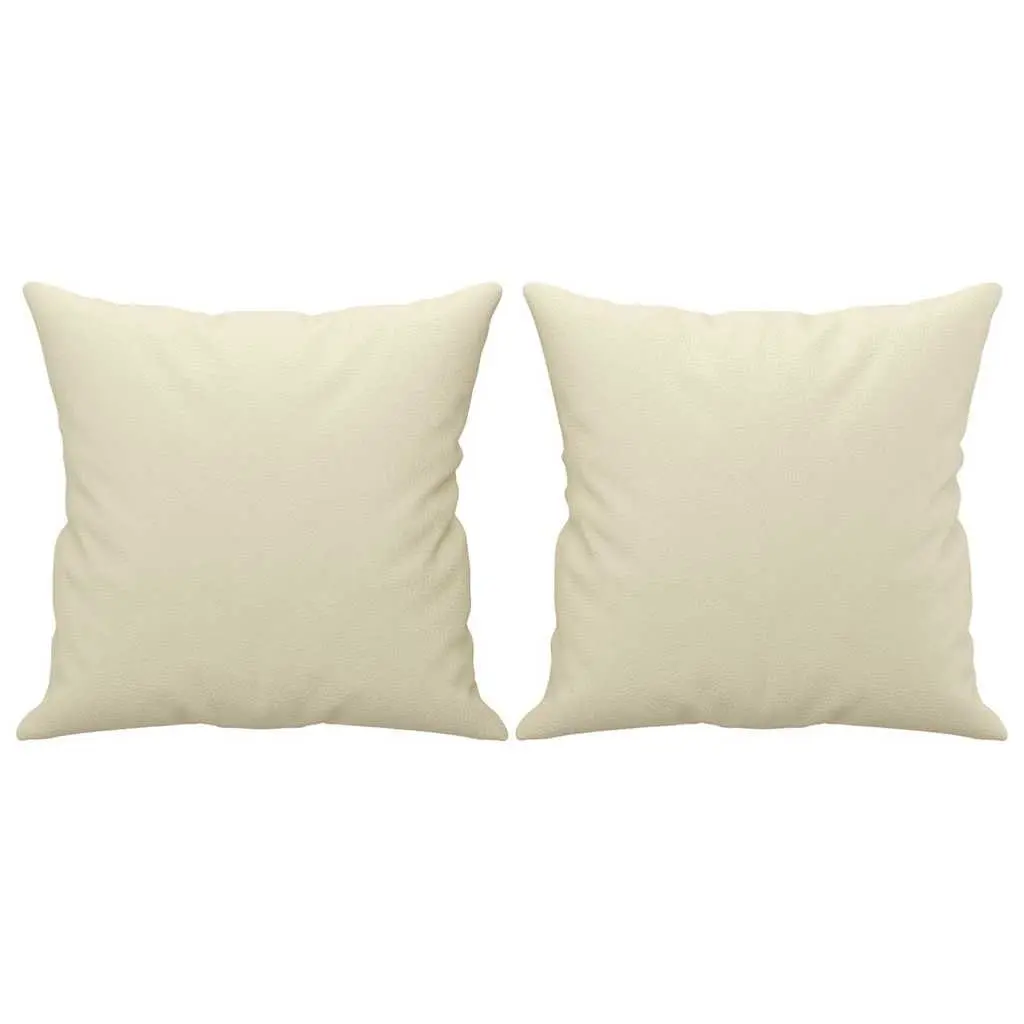 Sofa Set Cream Faux Leather 2 Piece Lounge Suite