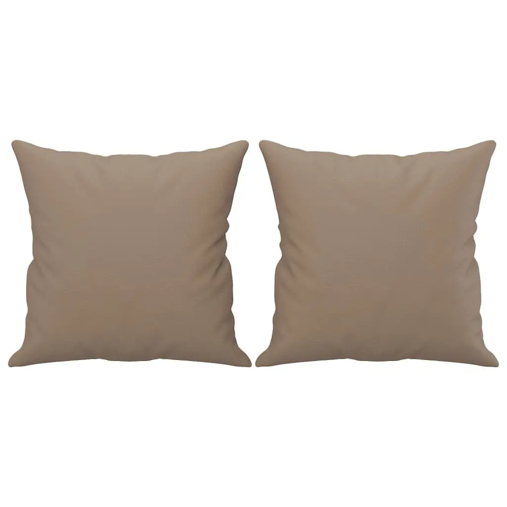 2 Piece Sofa Set Brown Faux Leather Sturdy Frame Padded Seat with Throw Pillows