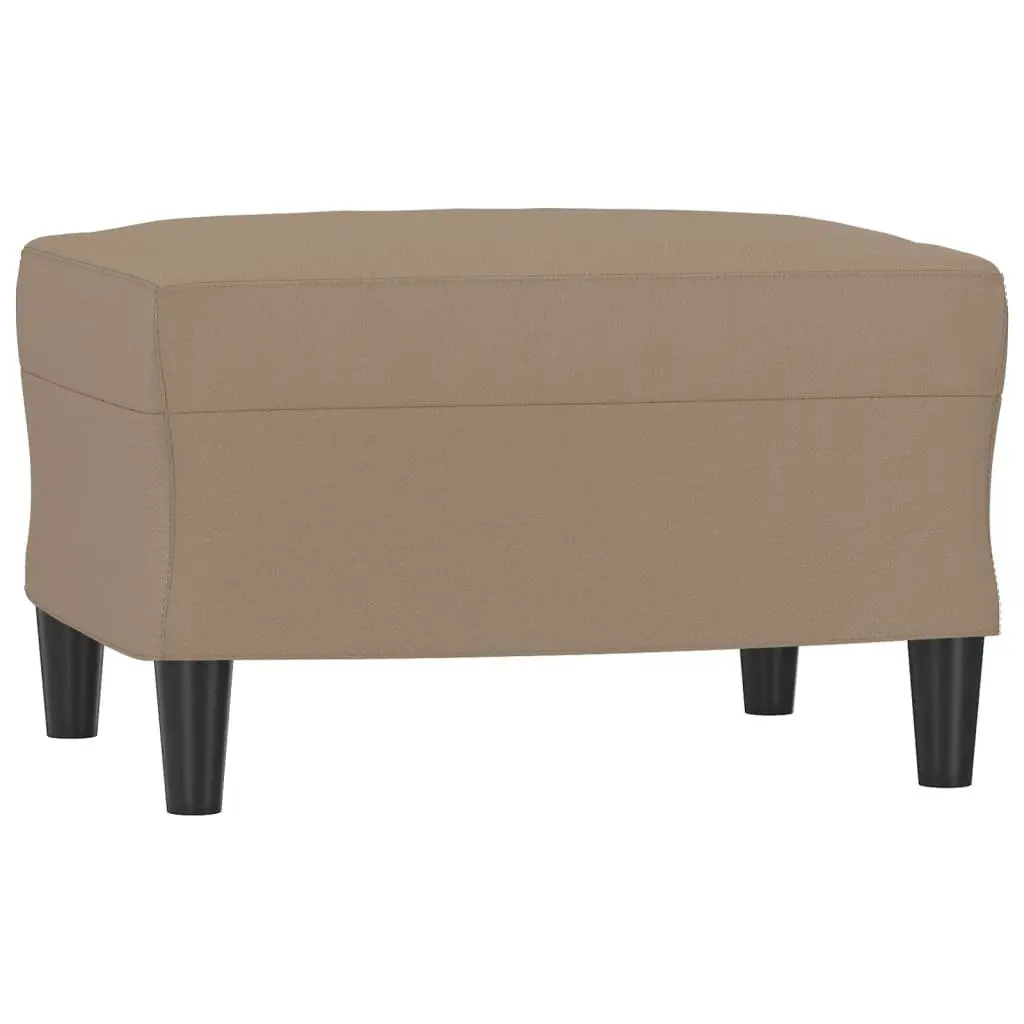 3 Piece Sofa Set Brown Faux Leather Compact Living Room