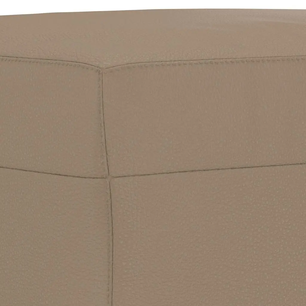 3 Piece Sofa Set Brown Faux Leather Compact Living Room