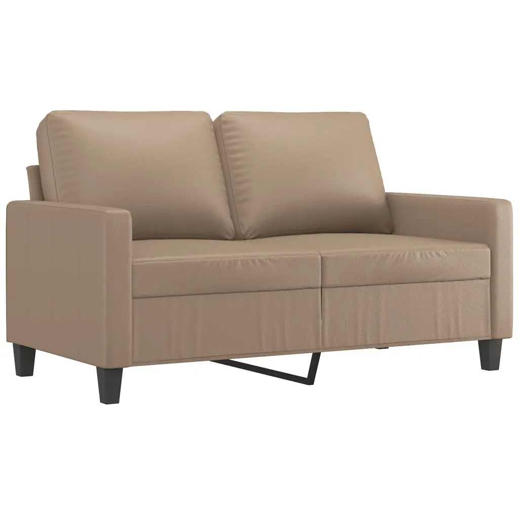 2 Piece Sofa Set Brown Faux Leather Contemporary Living Room Furniture