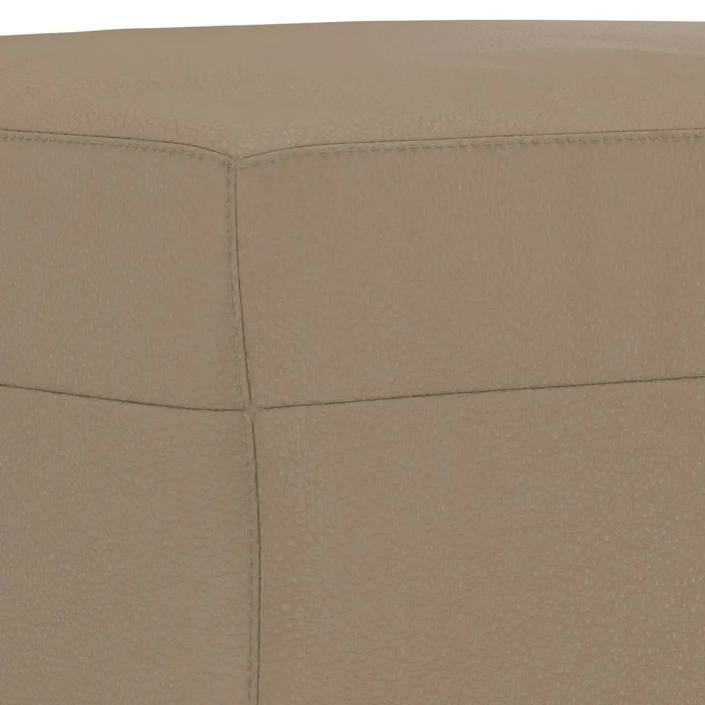 3 Piece Sofa Set Brown Faux Leather Compact Living Room