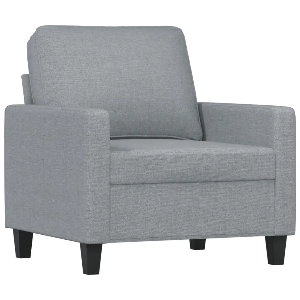 3 Piece Sofa Set Grey Fabric Modern Couch