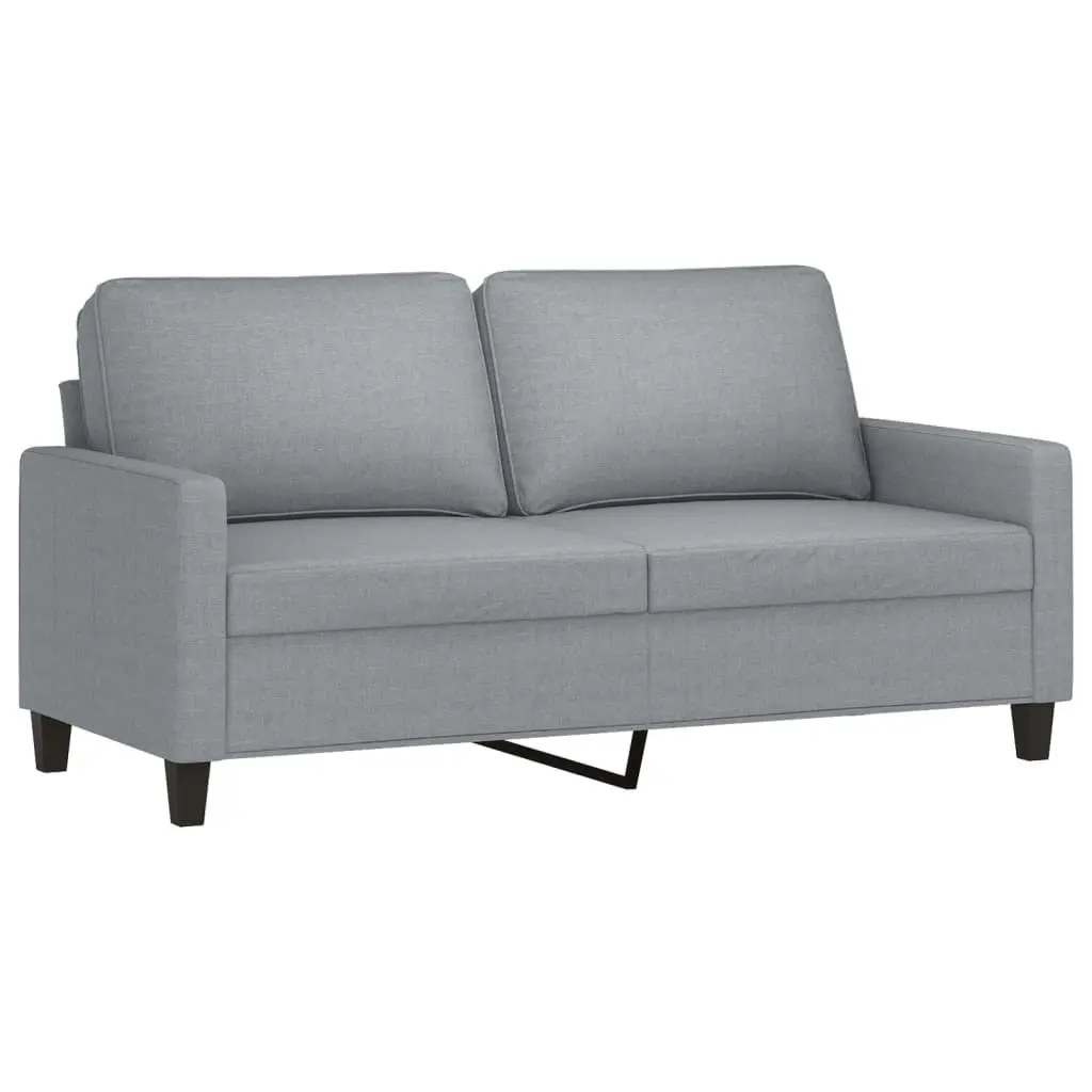 Grey Fabric Sofa Set 2 Piece Suite Plywood Metal Living Room Seating