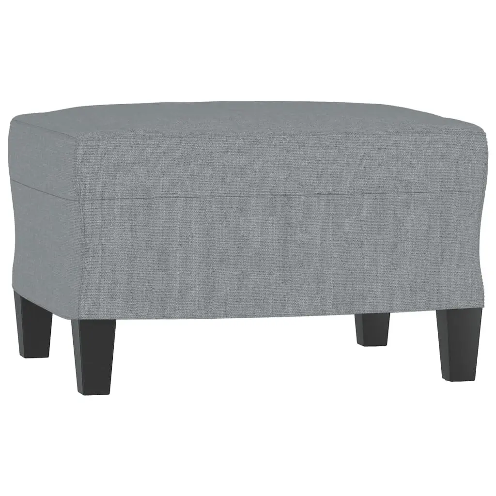 Sofa Set Grey Fabric 3 Piece Living Room Lounge Suite with Footstool