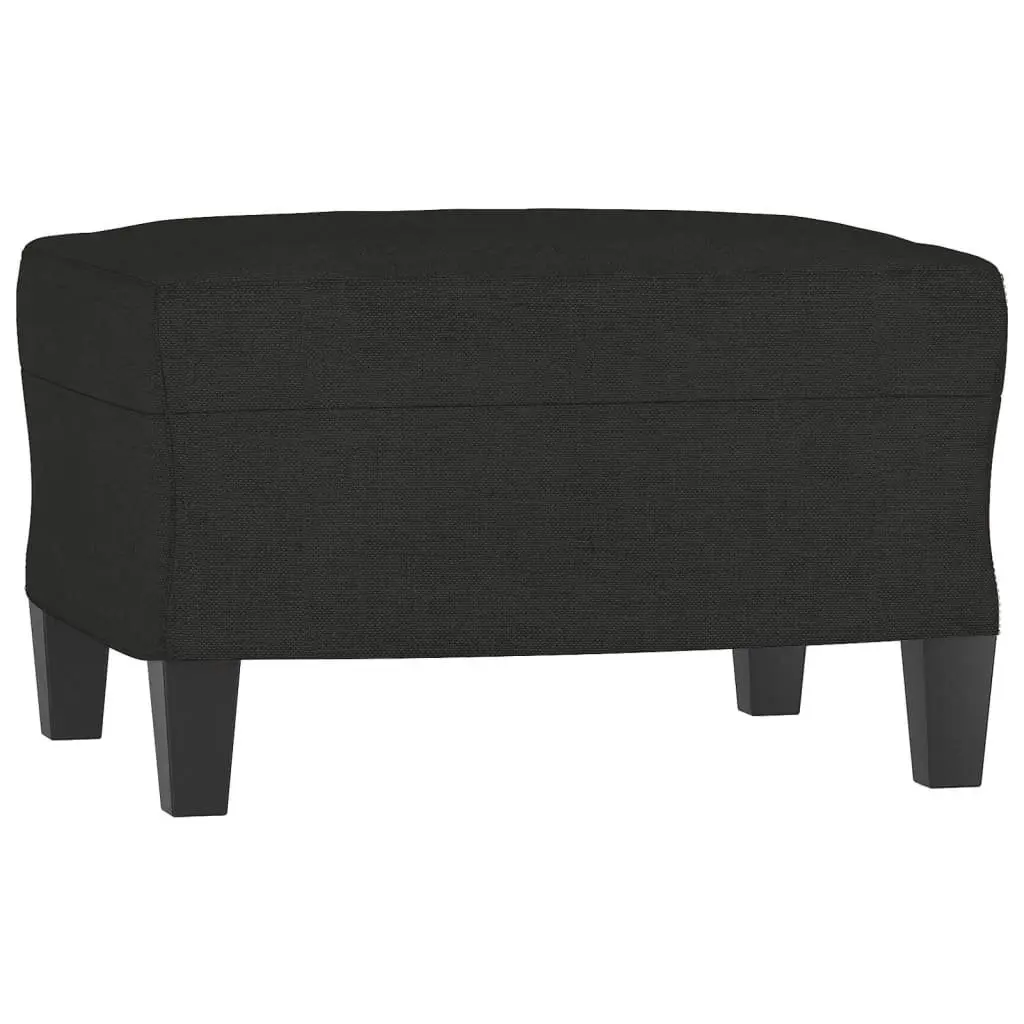 Black Fabric Sofa Set 3 Piece Living Room Furniture Plywood and Metal Frame