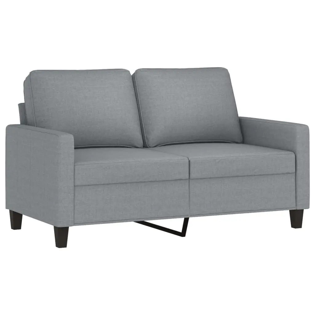 Sofa Set Grey Fabric 2 Piece Lounge Suite Durable Plywood Metal Frame