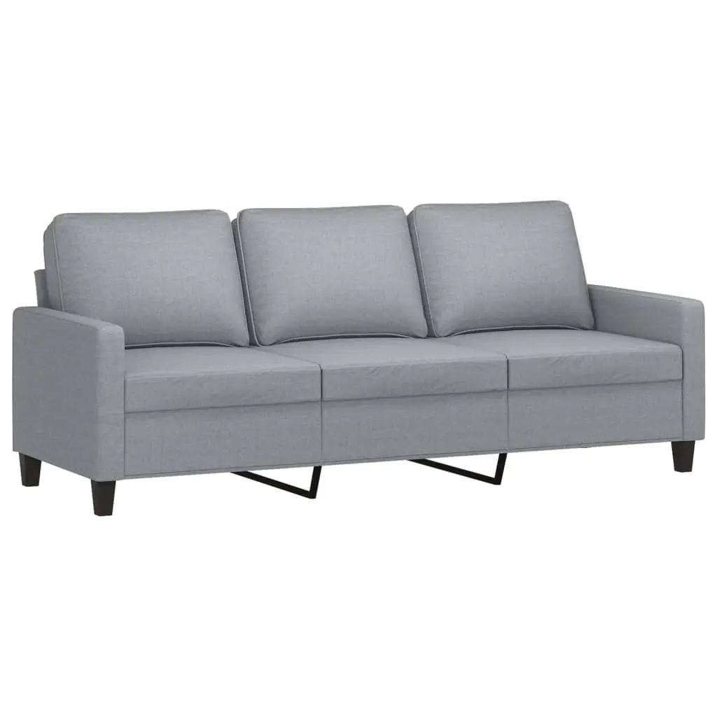 Sofa Set Grey Fabric 2 Piece Lounge Suite Durable Plywood Metal Frame
