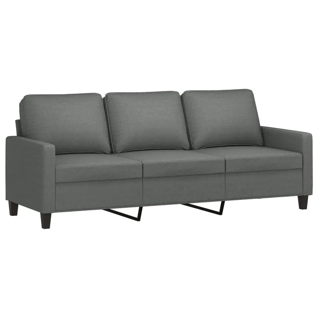 3 Piece Sofa Set Grey Fabric Lounge Suite Living Room Furniture