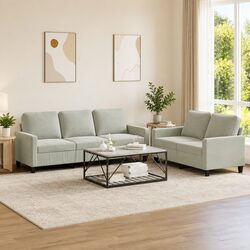 Grey Velvet 2 Piece Sofa Set for Cozy Living Spaces