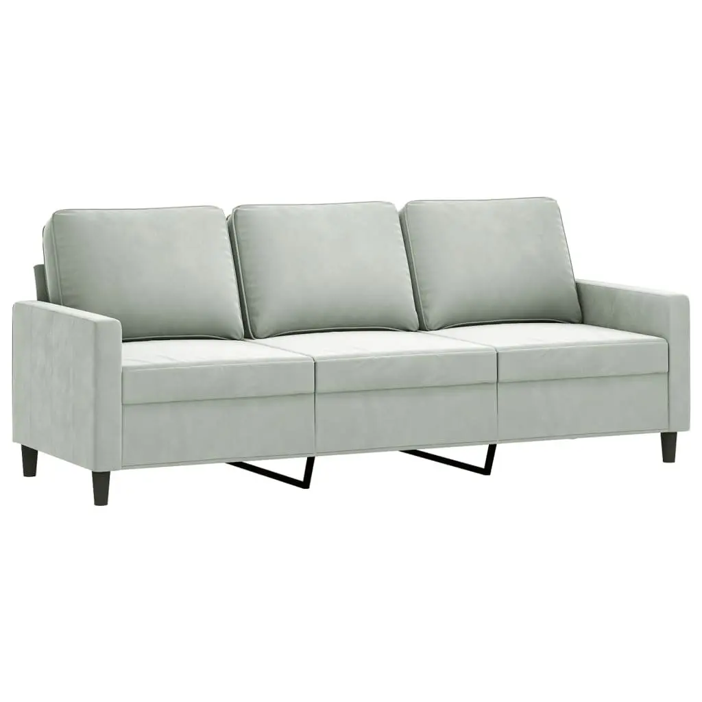 2 Piece Sofa Set Grey Velvet Soft Cushioned Lounge Seating