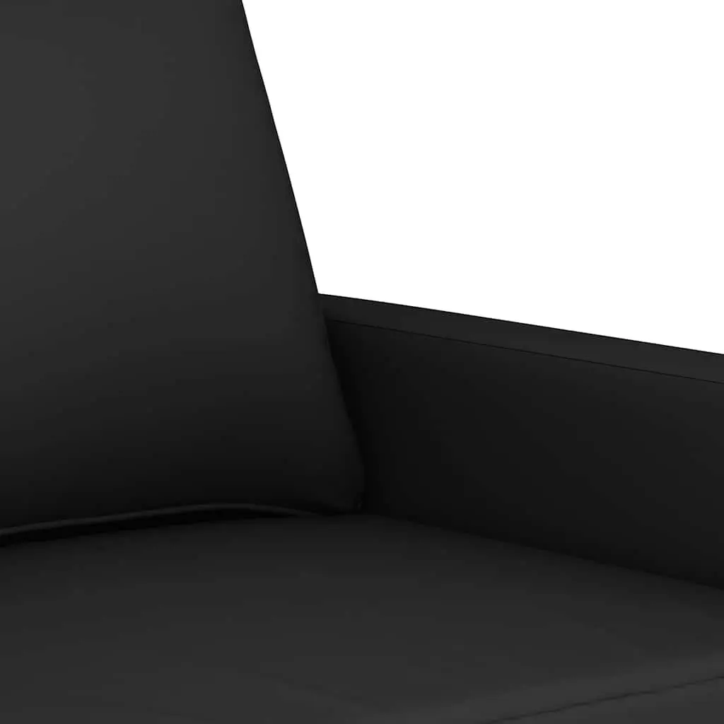 2 Piece Sofa Set Black Velvet Cushions Living Room Furniture Comfortable Seating