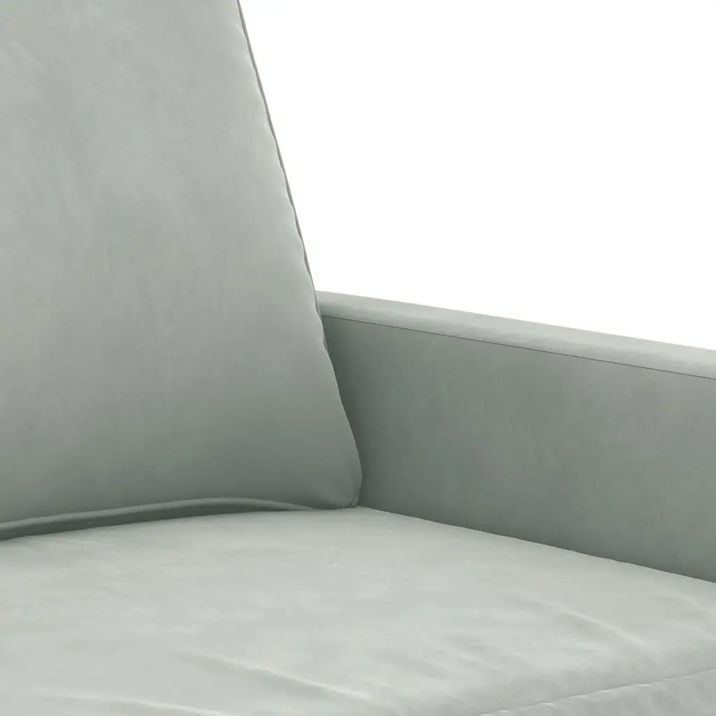 3 Piece Sofa Set Grey Velvet Lounge Plywood and Metal Frame