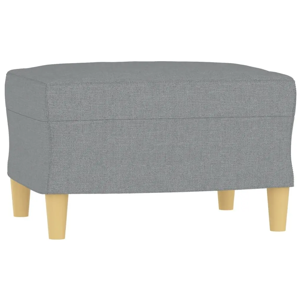 Grey Fabric 3 Piece Living Room Sofa Set with Armchair and Footstool for Compact Spaces