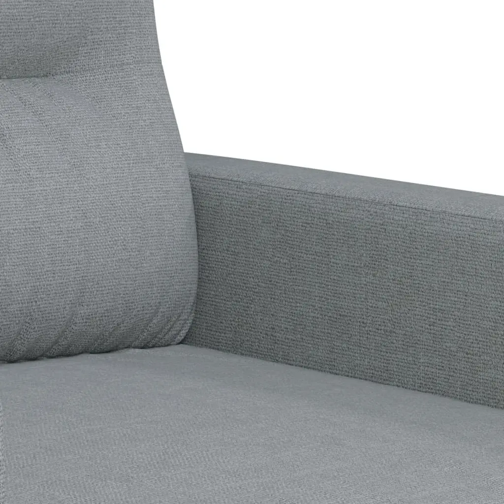Sofa Set Grey Fabric 2 Piece Lounge Suite Plywood and Metal Frame