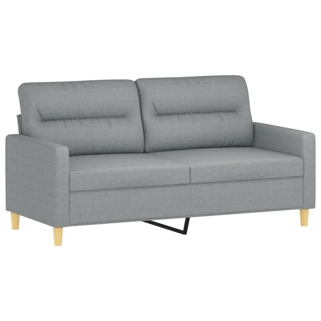 Sofa Set Grey Fabric 3 Piece Living Room Furniture