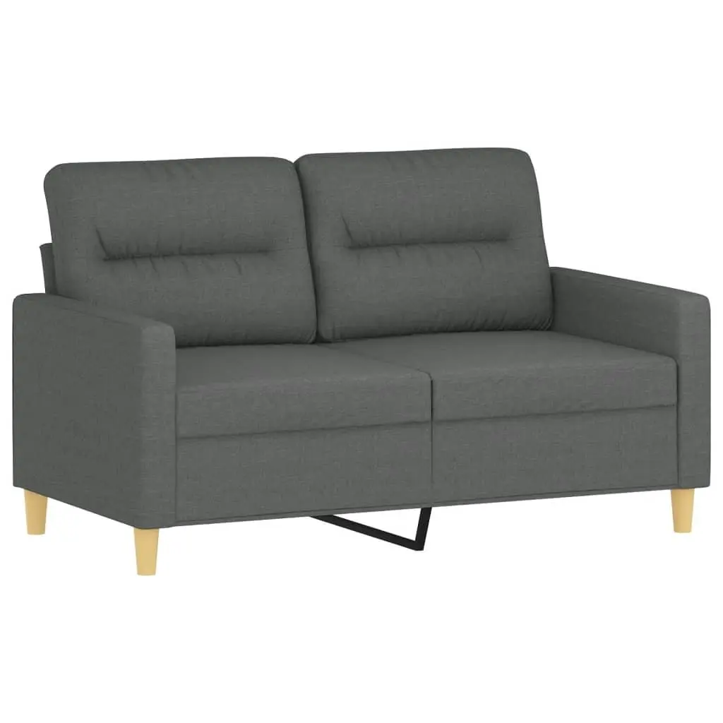 Grey Fabric Lounge Couch Set 3 Piece with Footstool and Pillows for Living Room