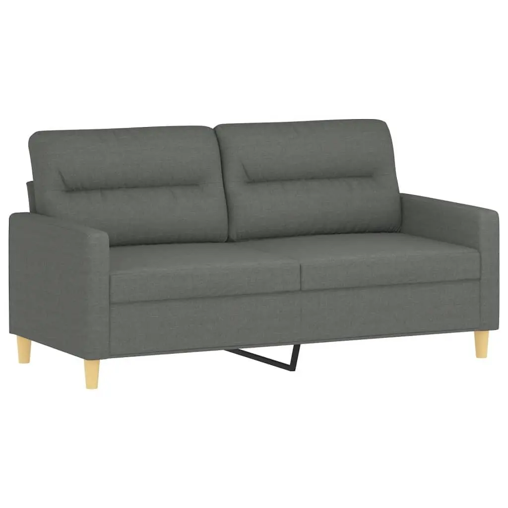Grey Fabric Lounge Couch Set 3 Piece with Footstool and Pillows for Living Room
