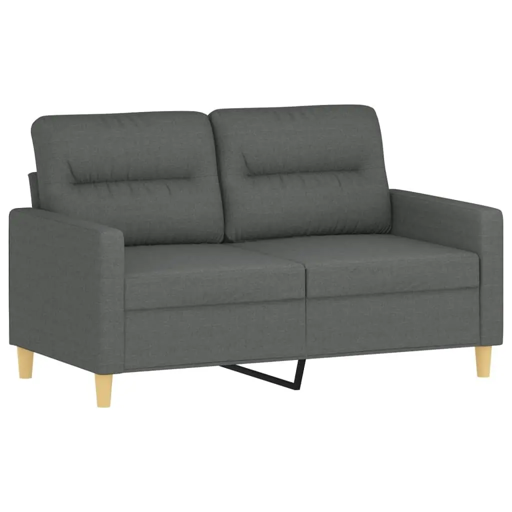 2 Piece Sofa Set Grey Fabric Lounge Suite with Cushions Comfortable Seating
